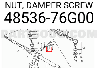 Suzuki 4853676G00 NUT, DAMPER SCREW