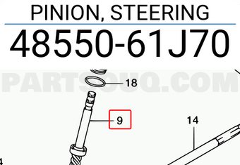 Suzuki 4855061J70 PINION, STEERING