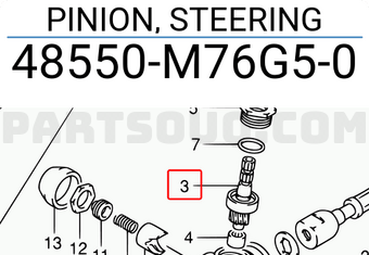 Suzuki 48550M76G50 PINION, STEERING