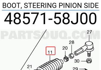 Suzuki 4857158J00 BOOT, STEERING PINION SIDE