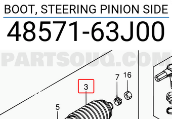 Suzuki 4857163J00 BOOT, STEERING PINION SIDE