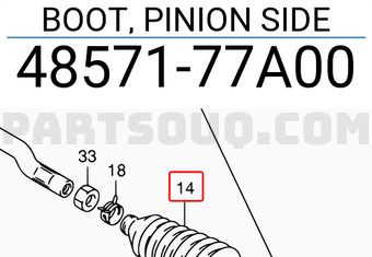 Suzuki 4857177A00 BOOT, PINION SIDE