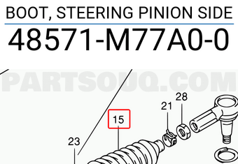 Suzuki 48571M77A00 BOOT, STEERING PINION SIDE