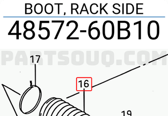 Suzuki 4857260B10 BOOT, RACK SIDE