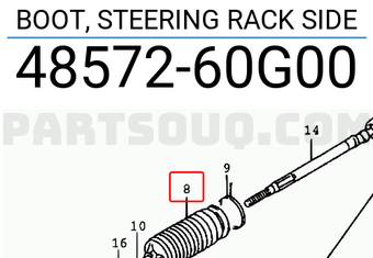 Suzuki 4857260G00 BOOT, STEERING RACK SIDE