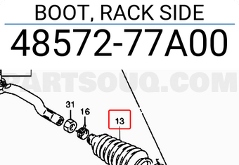 Suzuki 4857277A00 BOOT, RACK SIDE