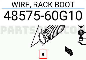 Suzuki 4857560G10 WIRE, RACK BOOT