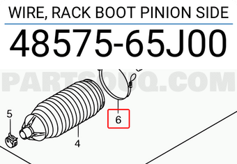 Suzuki 4857565J00 WIRE, RACK BOOT PINION SIDE