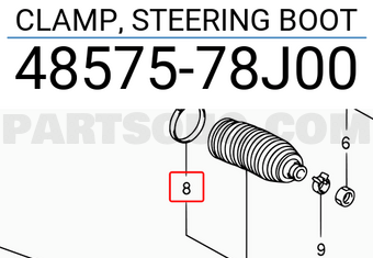 Suzuki 4857578J00 CLAMP, STEERING BOOT
