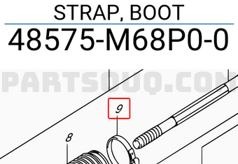 Suzuki 48575M68P00 STRAP, BOOT
