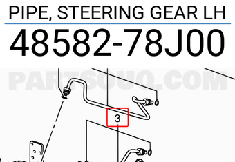 Suzuki 4858278J00 PIPE, STEERING GEAR LH