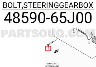 Suzuki 4859065J00 BOLT,STEERINGGEARBOX