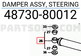 Suzuki 4873080012 DAMPER ASSY, STEERING