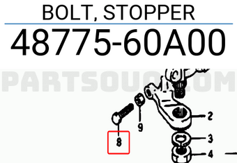 Suzuki 4877560A00 BOLT, STOPPER