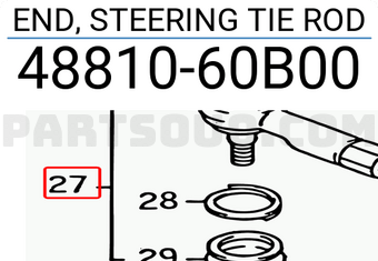 Suzuki 4881060B00 END, STEERING TIE ROD