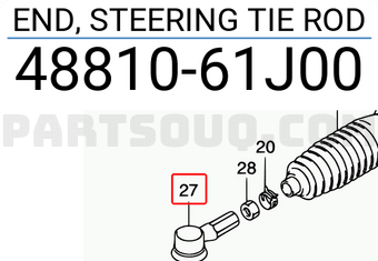 Suzuki 4881061J00 END, STEERING TIE ROD