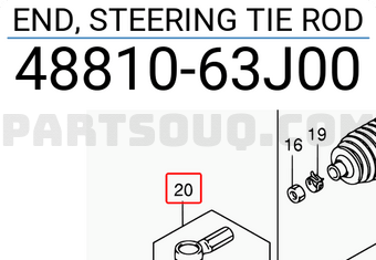 Suzuki 4881063J00 END, STEERING TIE ROD
