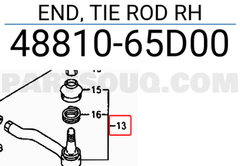 Suzuki 4881065D00 END, TIE ROD RH