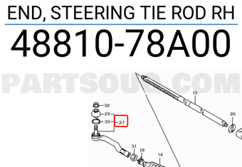 Suzuki 4881078A00 END, STEERING TIE ROD RH