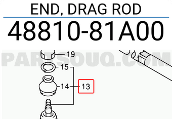 Suzuki 4881081A00 END, DRAG ROD