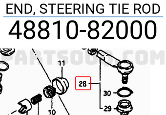 Suzuki 4881082000 END, STEERING TIE ROD