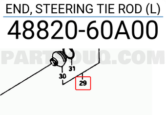 Suzuki 4882060A00 END, STEERING TIE ROD (L)