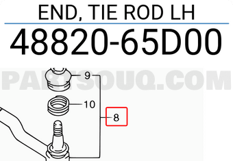 Suzuki 4882065D00 END, TIE ROD LH