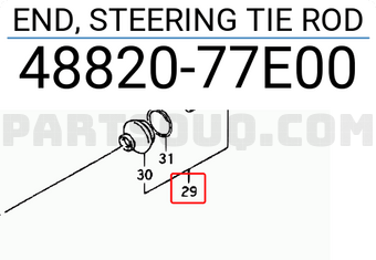 Suzuki 4882077E00 END, STEERING TIE ROD
