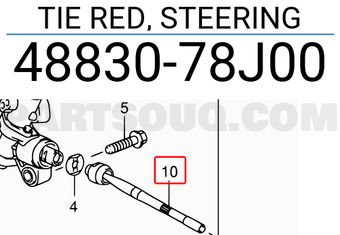 Suzuki 4883078J00 TIE RED, STEERING