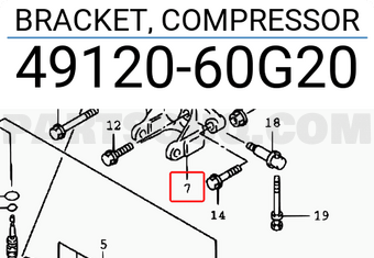 Suzuki 4912060G20 BRACKET, COMPRESSOR