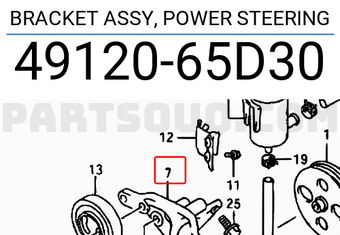 Suzuki 4912065D30 BRACKET ASSY, POWER STEERING