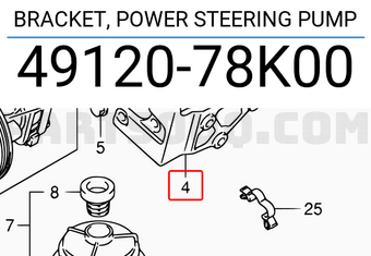 Suzuki 4912078K00 BRACKET, POWER STEERING PUMP