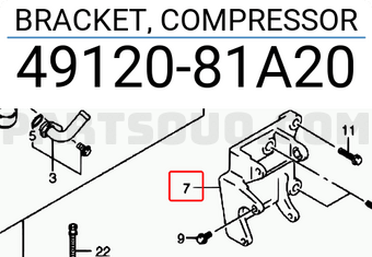 Suzuki 4912081A20 BRACKET, COMPRESSOR