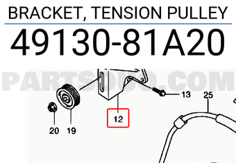 Suzuki 4913081A20 BRACKET, TENSION PULLEY