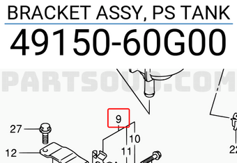Suzuki 4915060G00 BRACKET ASSY, PS TANK