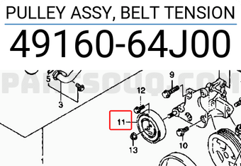 Suzuki 4916064J00 PULLEY ASSY, BELT TENSION