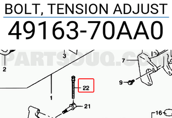 Suzuki 4916370AA0 BOLT, TENSION ADJUST