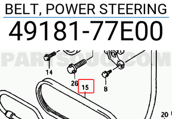 Suzuki 4918177E00 BELT, POWER STEERING