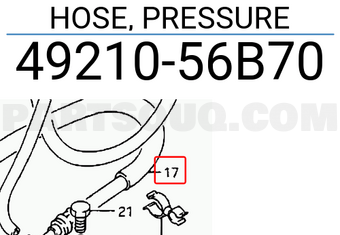 Suzuki 4921056B70 HOSE, PRESSURE