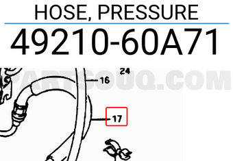 Suzuki 4921060A71 HOSE, PRESSURE