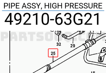 Suzuki 4921063G21 PIPE ASSY, HIGH PRESSURE