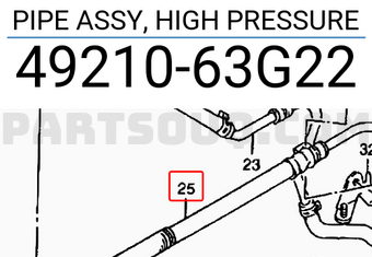 Suzuki 4921063G22 PIPE ASSY, HIGH PRESSURE