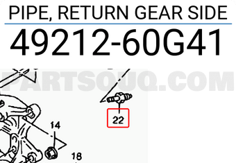 Suzuki 4921260G41 PIPE, RETURN GEAR SIDE
