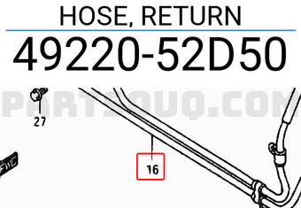 Suzuki 4922052D50 HOSE, RETURN