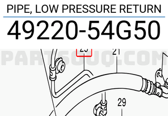 Suzuki 4922054G50 PIPE, LOW PRESSURE RETURN