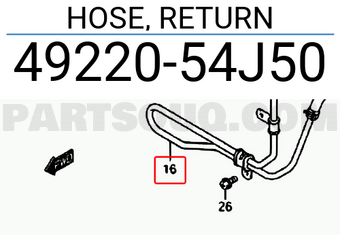 Suzuki 4922054J50 HOSE, RETURN