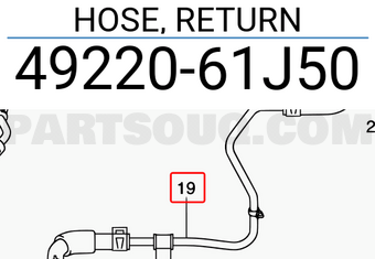 Suzuki 4922061J50 HOSE, RETURN