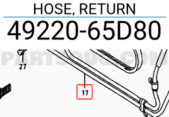 Suzuki 4922065D80 HOSE, RETURN