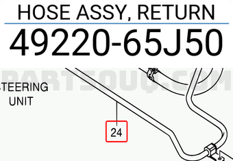 Suzuki 4922065J50 HOSE ASSY, RETURN