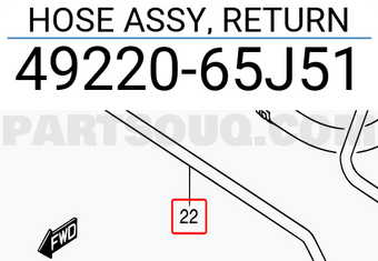 Suzuki 4922065J51 HOSE ASSY, RETURN